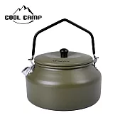 【COOLCAMP】0.9L硬質氧化鋁合金茶壺/茶葉/泡茶/露營/野餐/水壺(三色任選) 綠色
