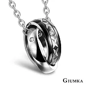 GIUMKA情侶項鍊雙圈雙環短項鏈邂逅真愛情男女情人對鍊單個價格MN05082 50cm 黑色男鍊