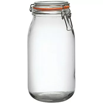 《Utopia》扣式玻璃密封罐(橘2L) | 保鮮罐 咖啡罐 收納罐 零食罐 儲物罐