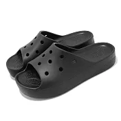 Crocs 拖鞋 Classic Platform Slide 女鞋 黑 雲朵涼拖 厚底 卡駱馳 208180001