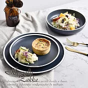 【Homely Zakka】莫蘭迪啞光磨砂陶瓷餐盤碗餐具_大圓平盤25.5cm (莫蘭迪藍)