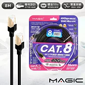 MAGIC Cat.8 40G S/FTP 26AWG極高速八類雙屏蔽乙太網路線-8M