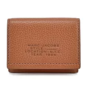 MARC JACOBS THE LEATHER荔枝紋三折零錢短夾- 棕
