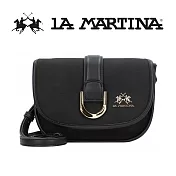 【LA MARTINA】限量2折 頂級金標素面肩背包 LMBA01055T 全新專櫃展示品(黑色)