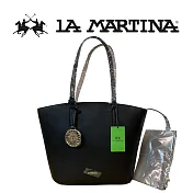 【LA MARTINA】限量2折 頂級金標皮革拖特包含內夾 LMBA01239T 全新專櫃展示品(黑色)