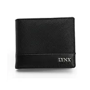 Lynx - 美國山貓進口牛皮撞色8卡零錢袋短夾 - 共二色 黑色