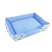 JohoE嚴選 玉石冰雪涼感寵物床-中小型M(睡墊/涼墊) 噴水鯨魚(藍)