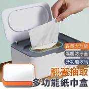 【EZlife】大容量多功能翻蓋抽取式紙巾盒 橙白