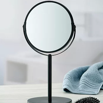 《KELA》Elias雙面高腳放大桌鏡(黑) | 鏡子 化妝鏡