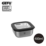 【GEFU】德國品牌可微波不鏽鋼保鮮盒/便當盒-方形400ml(原廠總代理)