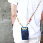 編織風格可調式手機背帶(可刻英文字) FREE 奶茶色繩附贈夕陽富士山夾片