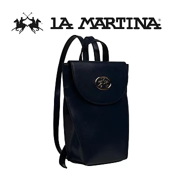 【LA MARTINA】限量2折 頂級金標素面皮革後背包 LMZA01062T 全新專櫃展示品(黑色)