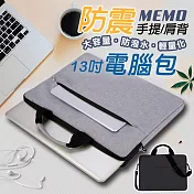 【MEMO】13吋防潑水單肩手提電腦包(BQ-13) 黑色