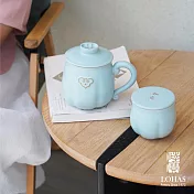 【陸寶LOHAS】如意成雙禮盒 蓋杯與茶葉罐組合 雙器成禮 好運加倍　 天青色