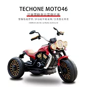 TE CHONE MOTO46 兒童仿真類哈雷HARLEY電動重機摩托車/獨立音響系統充電雙驅動童車，可外接MP3(內建早教機系統)，父母溜童神器- 紅色