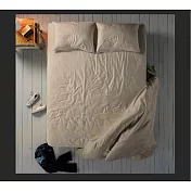 【Fuwaly】舒芙蕾防螨防水單人3尺床包+枕套兩件組(防水 防螨 單人 床包 枕套 保潔墊 素色寢具 針織 棉 過敏) 棕色