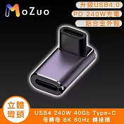 【魔宙】USB4 240W 40Gb Type-C 母轉母 8K 60Hz 轉接頭-立體彎頭