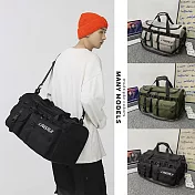 【Amoscova】多用途旅行包 大容量休閒包 簡約手提袋 厚背包 斜挎包 單肩包 行李袋 運動包 包包(2645) 黑色