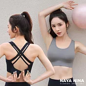 Naya Nina 雙肩包覆透氣減壓無鋼圈運動內衣M~XL(四色可選) XL 粉紅色