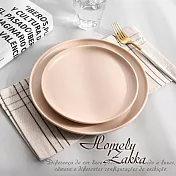 【Homely Zakka】莫蘭迪啞光釉陶瓷餐盤碗餐具_圓盤2款一組(3色任選) 莫蘭迪粉