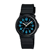 【CASIO 卡西歐】MQ-71 極簡時尚簡約數字指針手錶 黑面藍字 2B