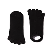 WARX除臭襪 薄款經典素色船型五趾襪-黑