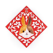 雕花春聯-三花兔 Paper Cutting Spring Couplets-Calico Rabbit