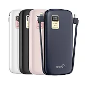 HANG 13000mAh 行動電源 PD7 行動電源自帶線二種接頭 支援Type-C/Iphone 粉色