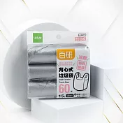 百研/背心式垃圾袋-黑色/銀色-15L-45X60cm-(60張X6包)