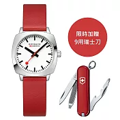 Mondaine 瑞士國鐵 Petite Cushion方圓 系列腕錶 – 紅 / 31110LCV