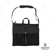 【MILESTO】LITE 系列超輕量手提側背兩用包(三色可選)(原廠授權台灣經銷) 黑色