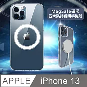 【Timo】iPhone 13 6.1吋 MagSafe磁吸四角防摔透明手機保護殼套