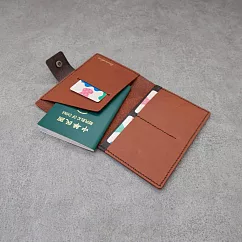Be Two 手工皮件 ∣ 護照套 護照夾 passport case 【棕色牛皮 + 飛翔貓頭鷹】