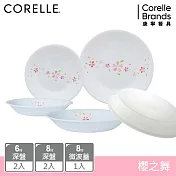 【美國康寧 CORELLE】櫻之舞5件式餐盤組-E02