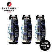 SHEAFFER VFM專用卡水 6支/短 3入 (黑/藍) 藍