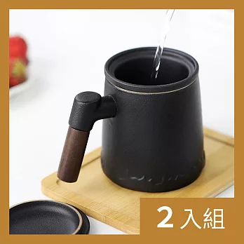 CS22 日式靜謐陶瓷茶水分離泡茶杯禮盒組-2入