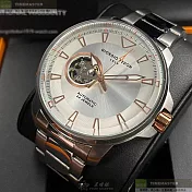 Giorgio Fedon 1919喬治飛登精品錶,編號：GF00113,46mm圓形銀精鋼錶殼銀白色錶盤精鋼銀色錶帶
