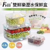【Felli】雙鮮樂多用途蔬果保鮮盒三件組(0.68L+2.4L+4.88L)