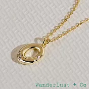 Wanderlust+Co 澳洲品牌 鑲鑽立體氣球字母項鍊 金色字母O項鍊 Alphabet Bubble