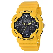 DIGITEC 數碼科技 DA-2011T 運動潮流多功能電子錶 背光 防水100米 檸檬黃