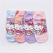 【ONEDER旺達棉品】三麗鷗直版襪 Hello Kitty 美樂蒂短襪 台灣製女襪童襪(顏色隨機出貨)- KT-A651 (15-22)