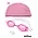 粉紅泳鏡+粉泳帽
