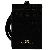 COACH 防刮皮革掛式證件卡夾-黑色