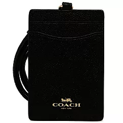 COACH 防刮皮革掛式證件卡夾─黑色