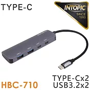INTOPIC USB3.2 Type-C鋁合金高速集線器(HBC710)
