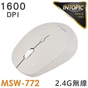 INTOPIC 2.4GHz飛碟無線光學滑鼠(MSW772) 米色