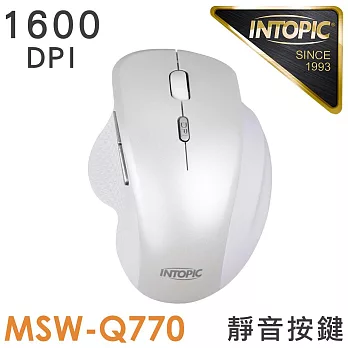 INTOPIC 2.4GHz飛碟無線靜音滑鼠(MSWQ770) 白色