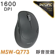 INTOPIC 2.4GHz飛碟無線靜音滑鼠(MSWQ773) 灰藍