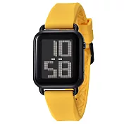 DIGITEC 數碼科技 DGS-6090T 休閒運動繽紛多色電子錶 黑框黃色