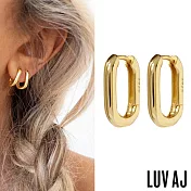LUV AJ 好萊塢潮牌 金色鎖扣耳環 簡約小圓耳環 CHAIN LINK HUGGIES